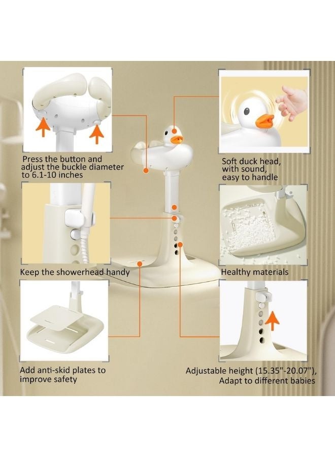 MAAS Adjustable height baby bath stand with anti-slip base; standing bath stand for hands-free baby bathing. - Image 5